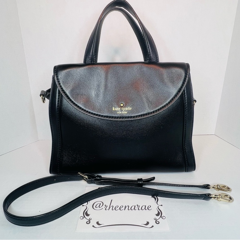 Auth Kate Spade Cobble Hill Adrien Black Leather Satchel
